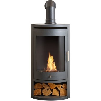 OKO S5 Bio Ethanol Cylinder Stove with Log Storage