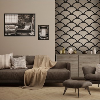 Fuse 0.6m Acoustic Wooden Shell Wall Panel in Grey Oak