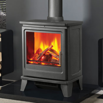 Solution Fires Blackthorn Shadow Grey Electric Stove