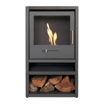 OKO S1 Bio Ethanol Stove with Log Storage