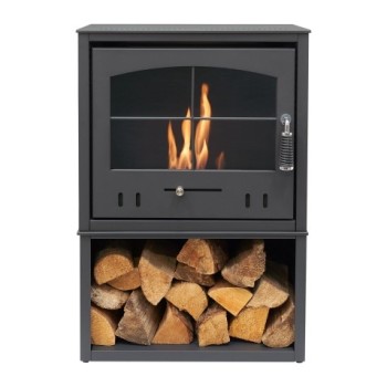 OKO S4 Bio Ethanol Stove with Log Storage